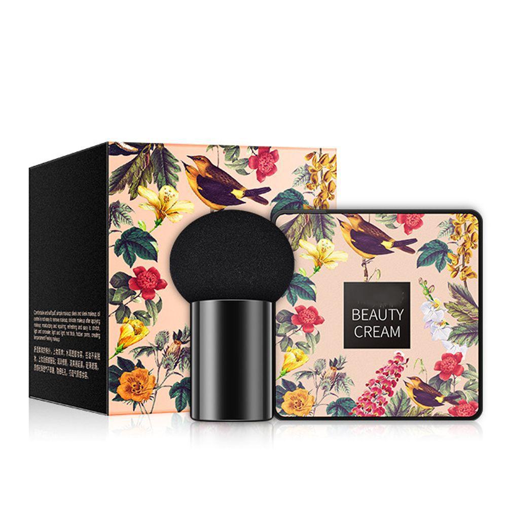Longlasting Waterproof Foundation Air Cushion BB Cream with Mushroom Puff Sponge Face Makeup