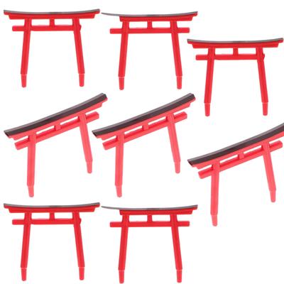 Nijimomo Miniature Torii Gate Diorama Set 8 Shrine Model Aquarium (10 Pieces, Pieces), Kit, Craft, Japanese-Style (8, 3x3.8cm)