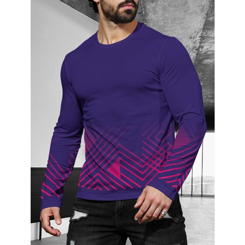 Men's Long Sleeved Casual Fashionable Simple Style Fashionable Versatile Comfortable Casual Plus Size Men's T-shirt