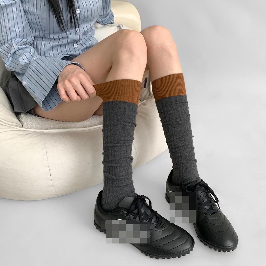 Women's Stockings Color Matching Knitted Cotton Long Socks Stockings Women JK Japanese Fashion School Girls Knee Socks Stockings