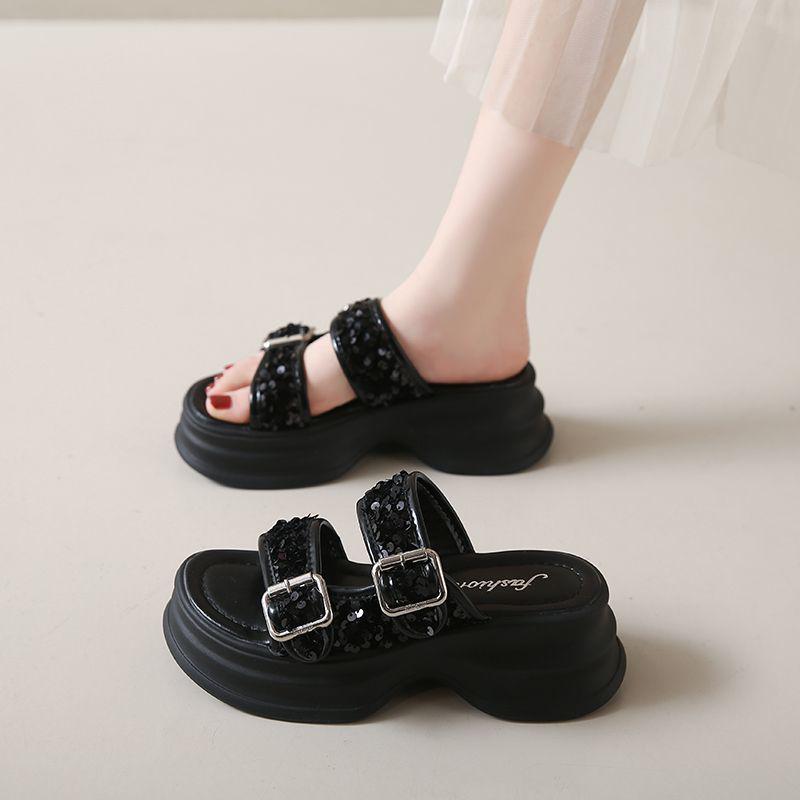 Women s 2024 Summer Platform Sandals Non-Slip Thick-Soled Height-Enhancing Roman Style 35 2226₽