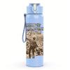 1PC Retro desert cowboy vintage print 750ml colorful plastic sports water bottle leakproof pop up lid with straw for outdoor work home use