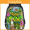 Mochila Durável de Nylon My Singing Monsters Com Estampas Vibrantes Para Crianças Escolares