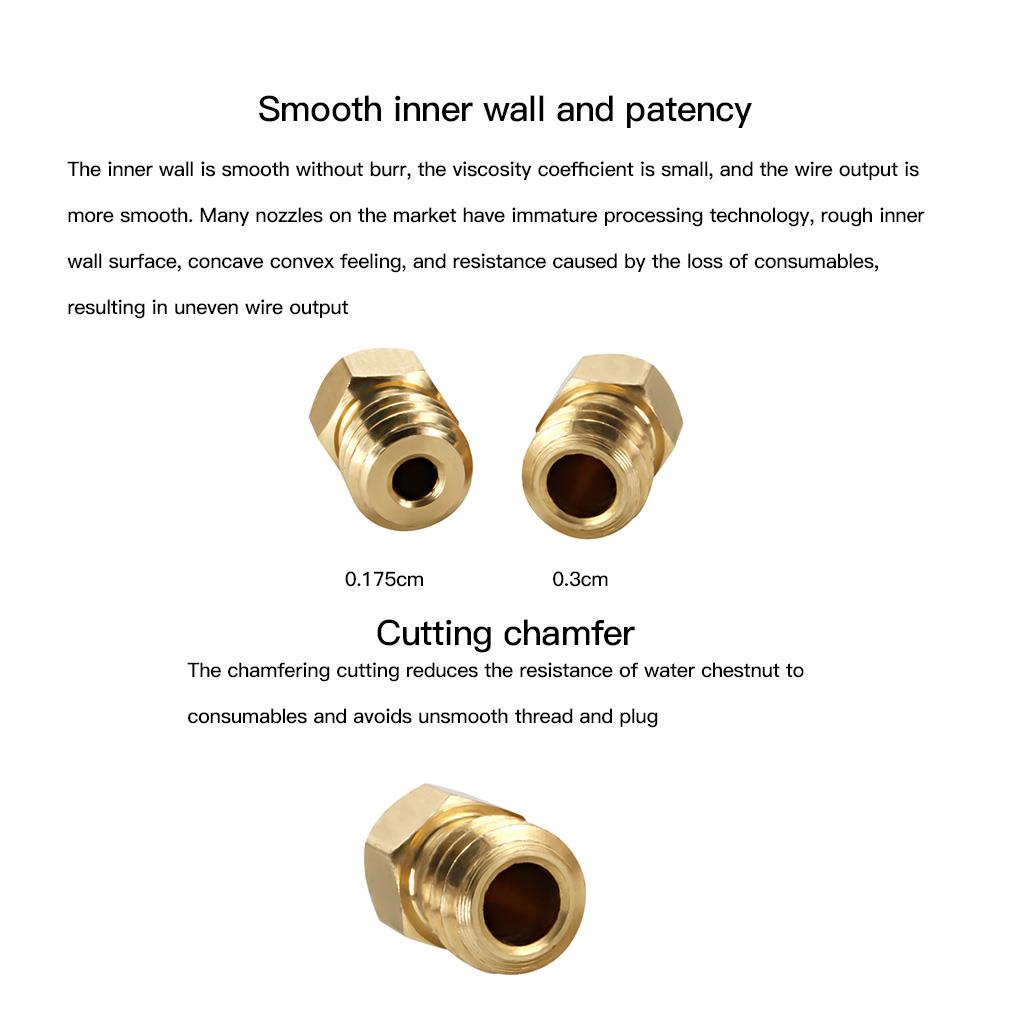 Duza Imprimantă 3D Alamă Cap Extruder Portabil Duză Alamă Filet Ferm Imprimantă, 3mm/1.75mm