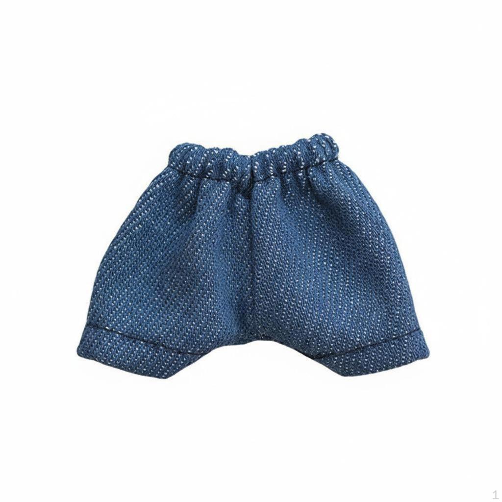 14cm Doll Clothes Easy To Wear BJD Jeans Soft Material Shorts for Kids Dark Blue