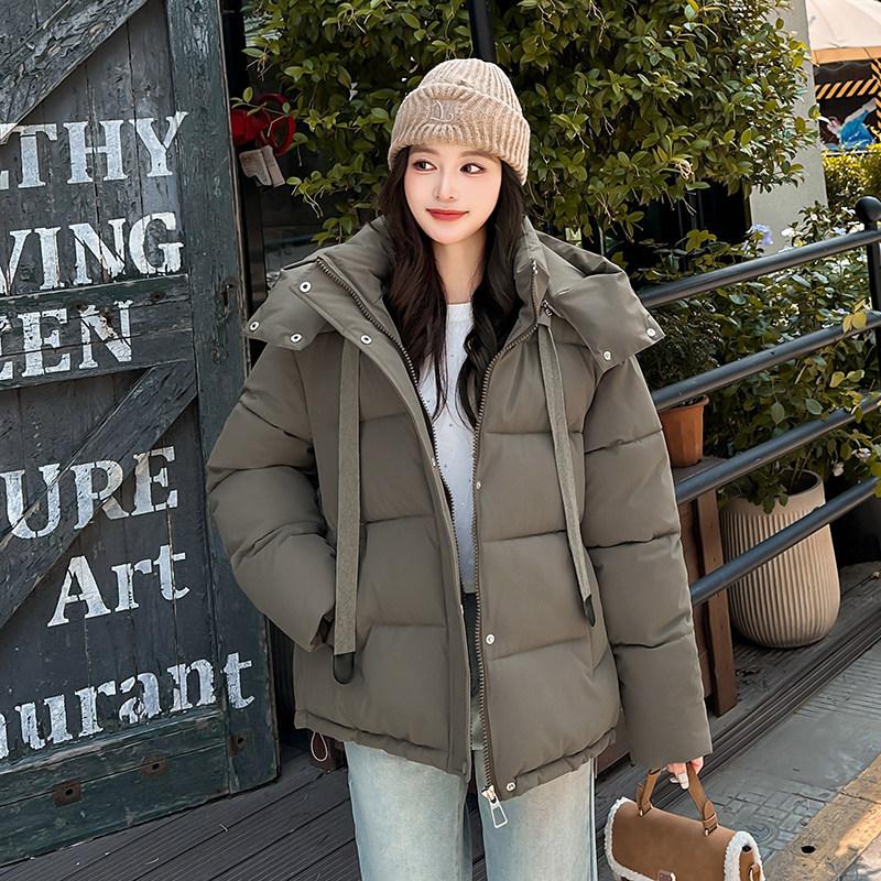 Large size winter clothing new short hooded thickened cotton clothing loose bread clothing women's jacket jacket