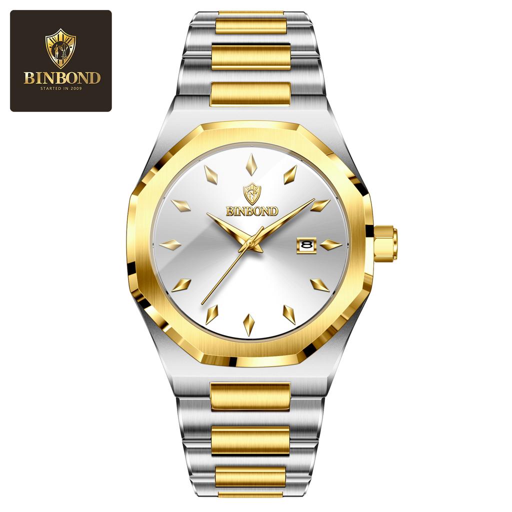 New Luxury Men's Quartz Watch Stainless Steel Strap Fashion Casual Waterproof Watch Top Business Calendar Men's Watch