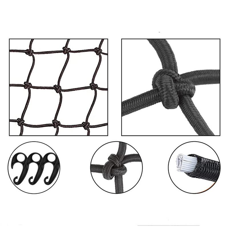 120x90CM Car Trunk Rooftop Net Latex High Elastic Cargo Luggage Storage Organizer Mesh Universal For Travel Offroad Car SUV