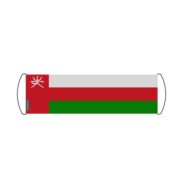 Drapeau - Oman - 24 X 70 Cm - Tissu Imperméable - Léger - Impression Recto/verso