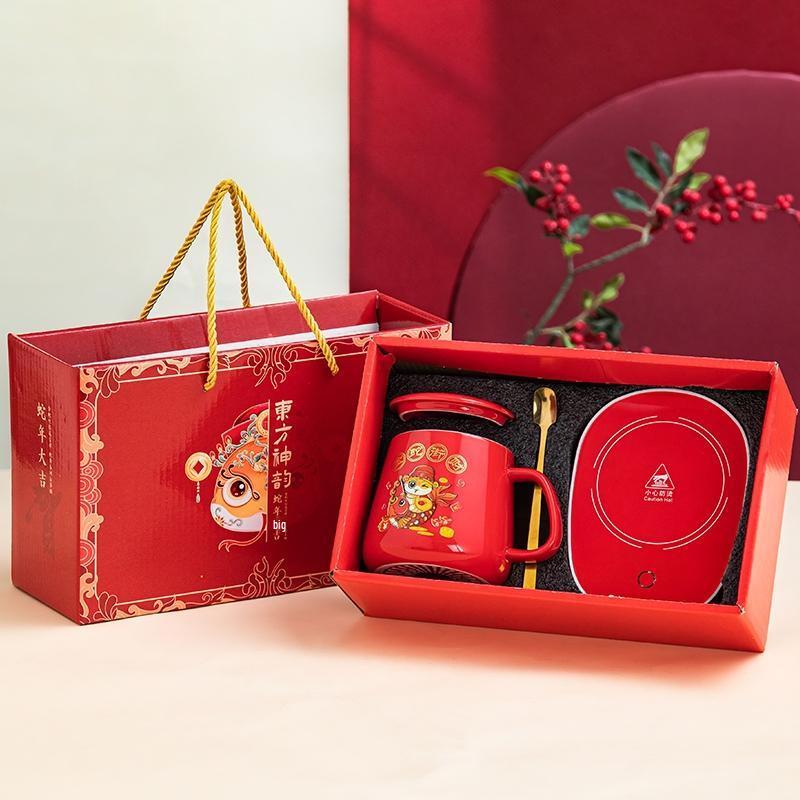 HANDUNYOU Creative Golden Snake Glass Tea Cup Gift Set