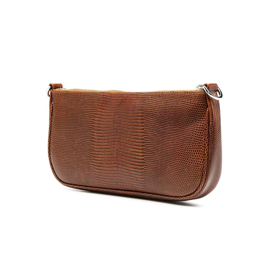 By Far Rachel Lizard Print Leather Tote Shoulder Bag Women Bags Brown 21CRRCLSTNFMED