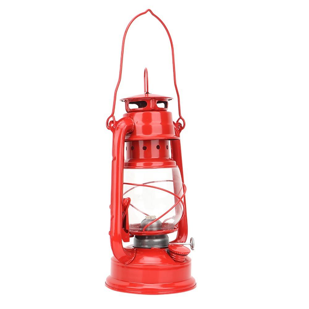 Metal Construction Iron Lantern Windproof Hanging Fuel Lantern Patio Decoration
