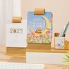 Wood 2027 Desk Calendar Multifunctional 2027 Calendar Organizer Pen Holder Calendar  Home Office