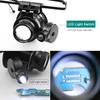 Hands-free 20X Magnifier Double Eye Glasses Jewelers Repair Wearing Magnifier  Clocks Repair