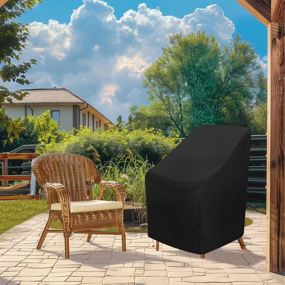 Anti-UV Chair Covers 210D Oxford Fabric Stackable Chair Covers Furniture Protector  Garden Outdoor