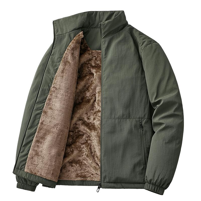 Velvet Jacket with Fleece Jacket, Youth Jacket, Men's Lapel Jacket