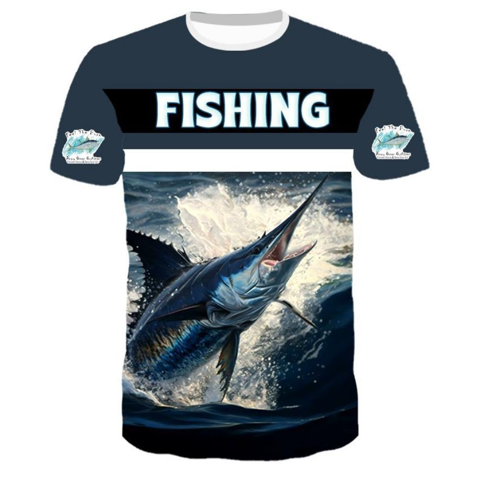 Tuna Ocean Digital Printed Short Sleeve Men's Fishing Enthusiast T-shirt Hot Selling Fashionable Men's Clothing
