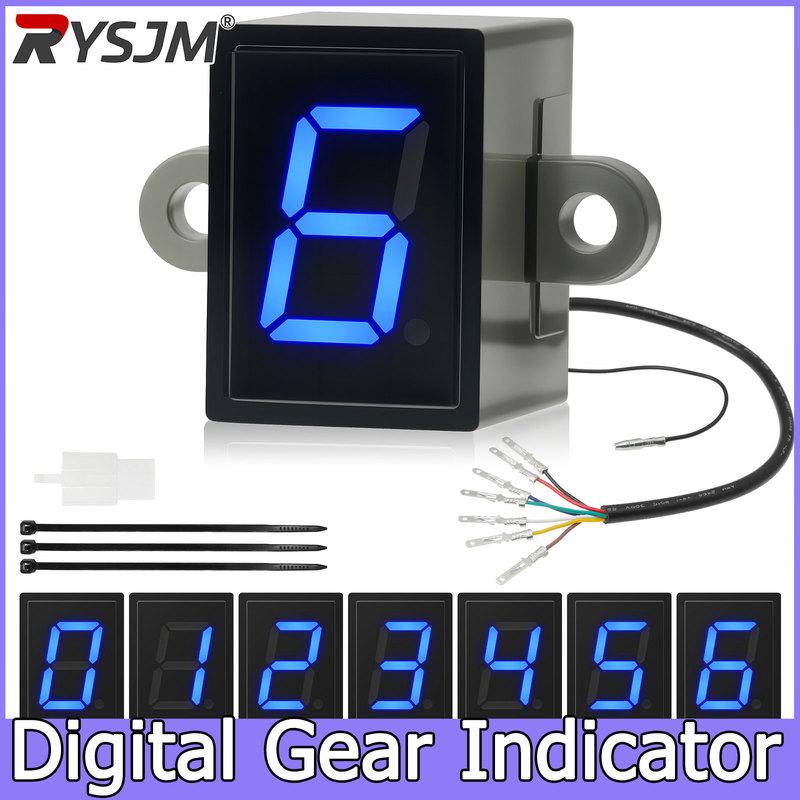 Digital Gear Indicator Universal 6 Speed Motorcycle Motorbike Digital Gear Indicator LED Display Shift Lever Magnet Gear