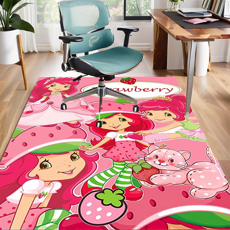 1pc Strawberry Princess4 Design Area Rug - Non-Slip, Soft & Cozy Floor Mat for Living Room, Bedroom, Office - Indoor/Outdoor Decorative Carpet
