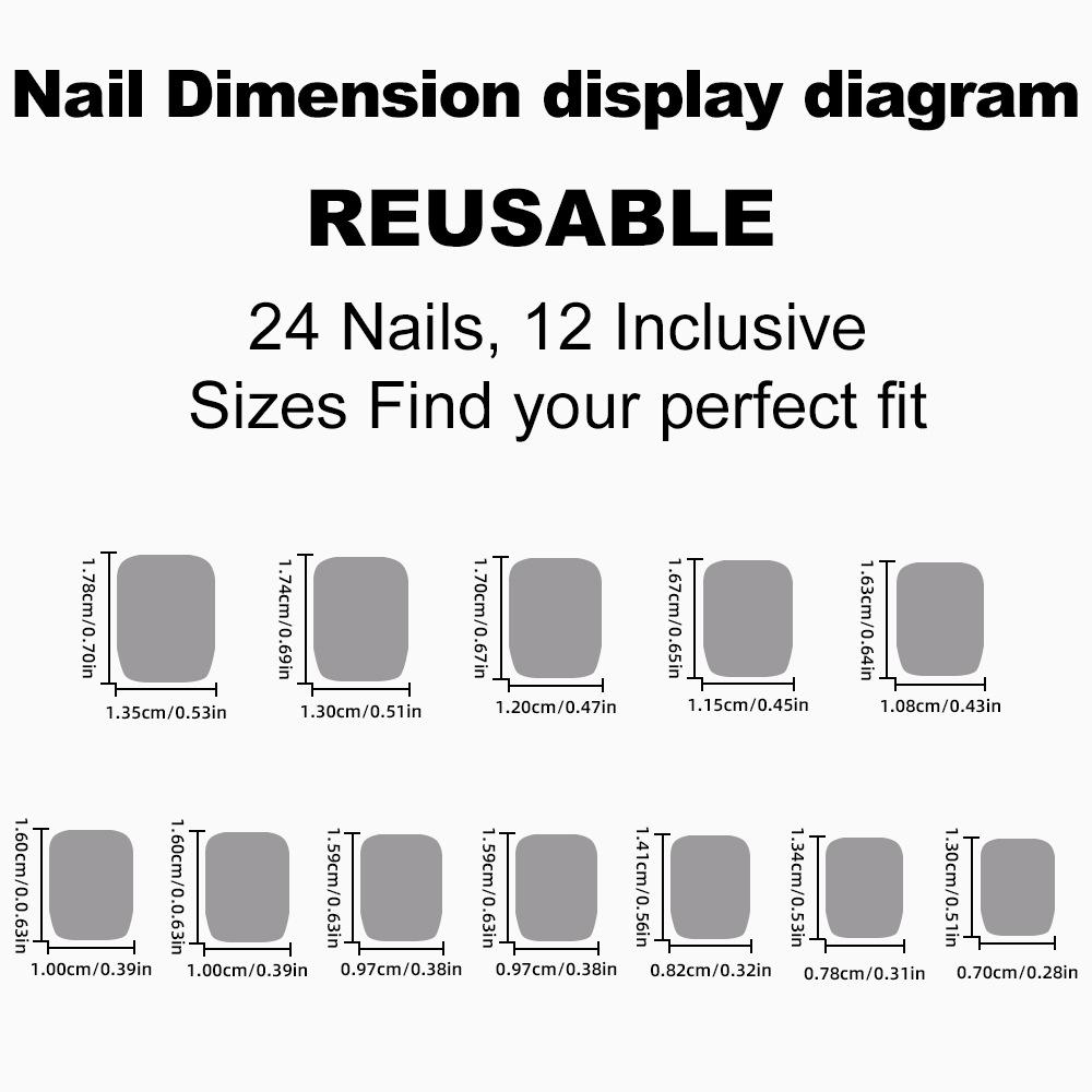 Ready-made press-on nails, simple solid color manicure, short false nails, 24-piece set
