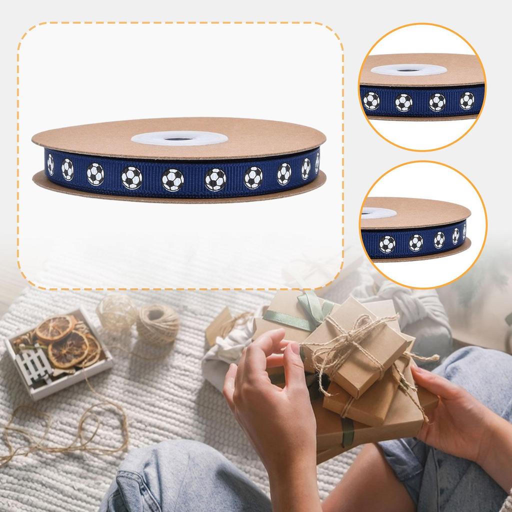 Fußballband 19,9 Yards lang 1 cm breit Sportmuster zum Basteln Geschenkverpackung
