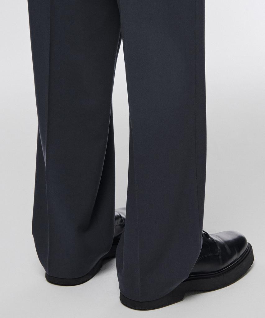 Musinsa Standard Narrow Belt One-Pleat Wide Slacks [Iron Gray]