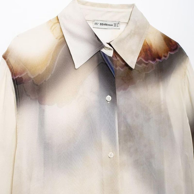 Kaslead New Arrival Women's Fashion Style Stylish Simple and Versatile Print Long Sleeves Shirt 9437093