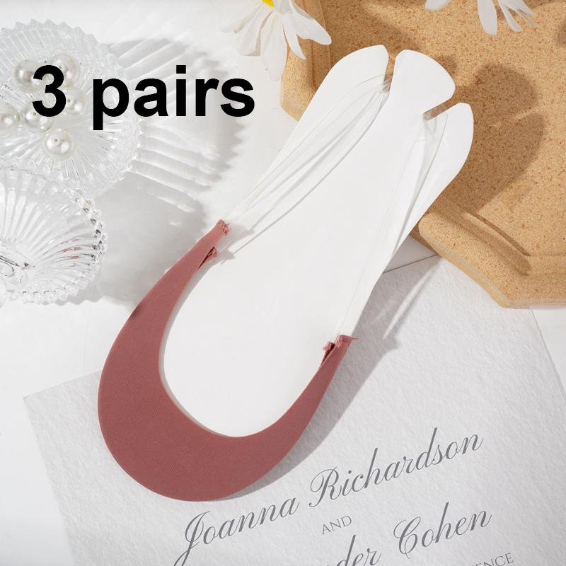 

5 пар жіночих шкарпеток із льодового шовку, літніх човнів, нековзких невидимих ​​шкарпеток із неглибоким ротом 5 pairs