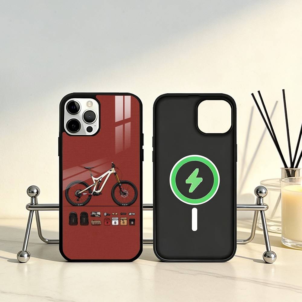 

Чохол для телефону з гірським велосипедом, крутий, для iPhone 17, 16, 15, 14, 13, 12, 11 Plus, Pro Max, магнітний, для MagSafe, бездротова зарядка iPhone17Air
