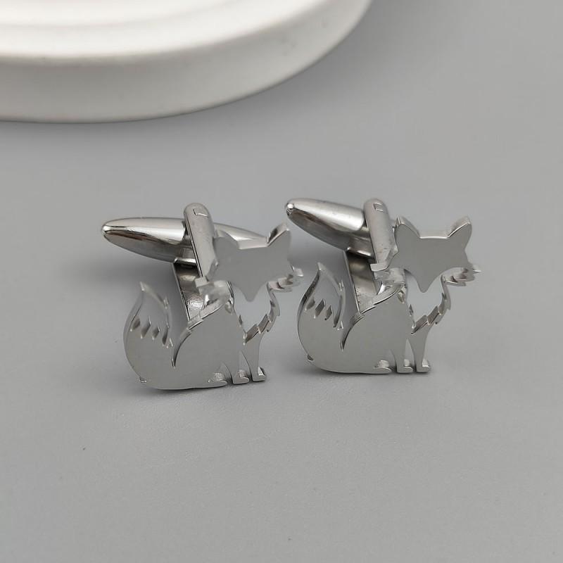 

Cartoon Metal Fox Cufflinks Suit Shirt Badge Personalized Dressing 18K