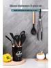12-Piece Silicone Kitchen Tool Set: High-Temp Resistant Non-Stick Utensils with Wooden Handles, Includes Spatulas and Soup Ladle