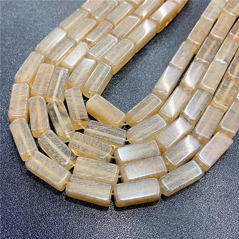 8X20MM Natural Square Tube Stone Beads Amazonite Aventurine Howlite Dalmation Gem Beads Charm For Jewelry Making Artistic works