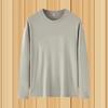 Men's Solid Color Long Sleeve T-Shirt, Imitation Cotton Milk Silk, Round Neck, Spring/Autumn, Large Size, Soft Fabric.
