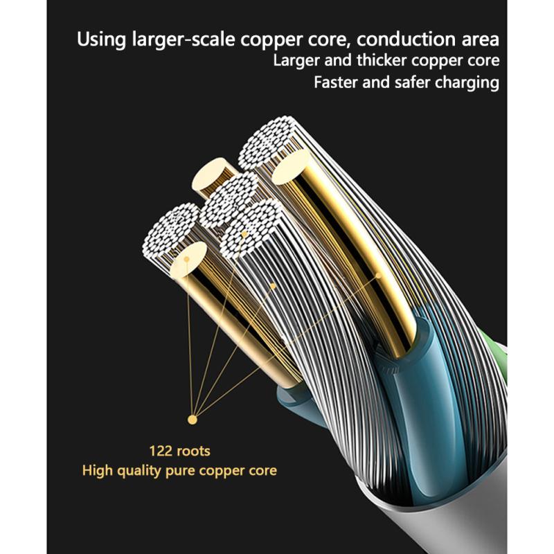90-Grad Doppeltes Winkelstück Typ-C Datenkabel Handy Schnellladung Mit Leuchtender Linie Ladegerät