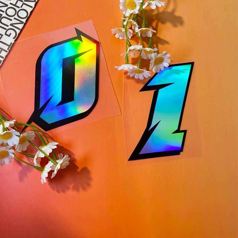 1PC Reflective Laser Arabic Numbers Motorcycle Stickers DIY Scooter Body Front Fairing for BMW KTM YAMAHA Kawasaki Suzuki Honda