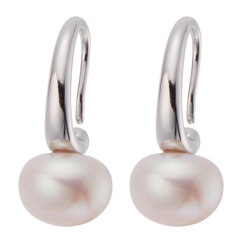 Natural Pearl Stud Earrings S925 Sterling Silver Inlaid Fashion Sense Xiaohongshu