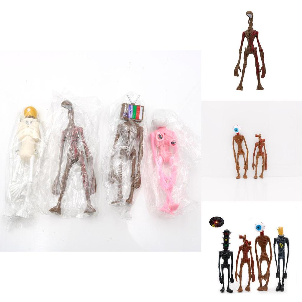 Figure di Siren Head Luminescenti 4pz PVC Oggetti da Collezione per Ornamento Regalo per Bambini