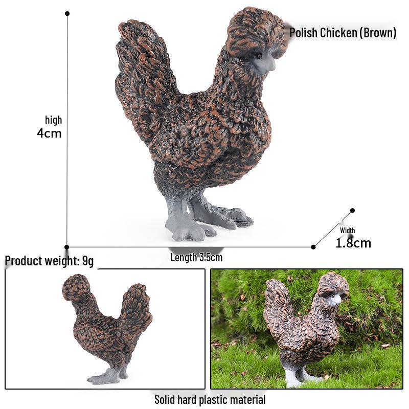 Kids' Farm Animal Toy Set: Rooster, Hen, Chick Figurines