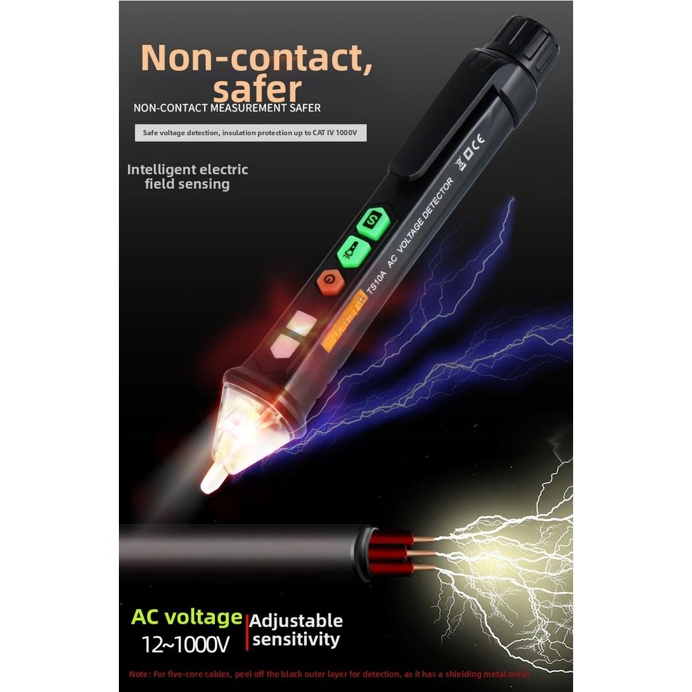 

TS10A Voltage Tester Pen Designed for Non-Contact AC Detection 12V to 1000V with Flashlight and Sensitivity Adjustment China Mainland