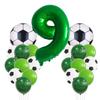 Green Yin Football Series Latex Balloon Digital Aluminum Film Set Baby Birthday Party Decoration Scene Arrangement