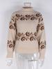 Suéter Bordado de Otoño e Invierno para Mujer - Corte Holgado, Jersey de Punto con Cuello Semialto