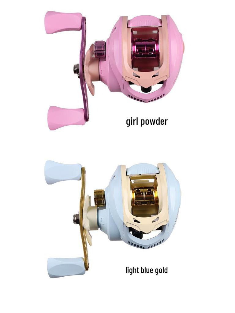 Black Bass Fishing Reel: Full Metal Spool, Rocker Arm, 7.1 Brake, Long Cast Winding Wheel