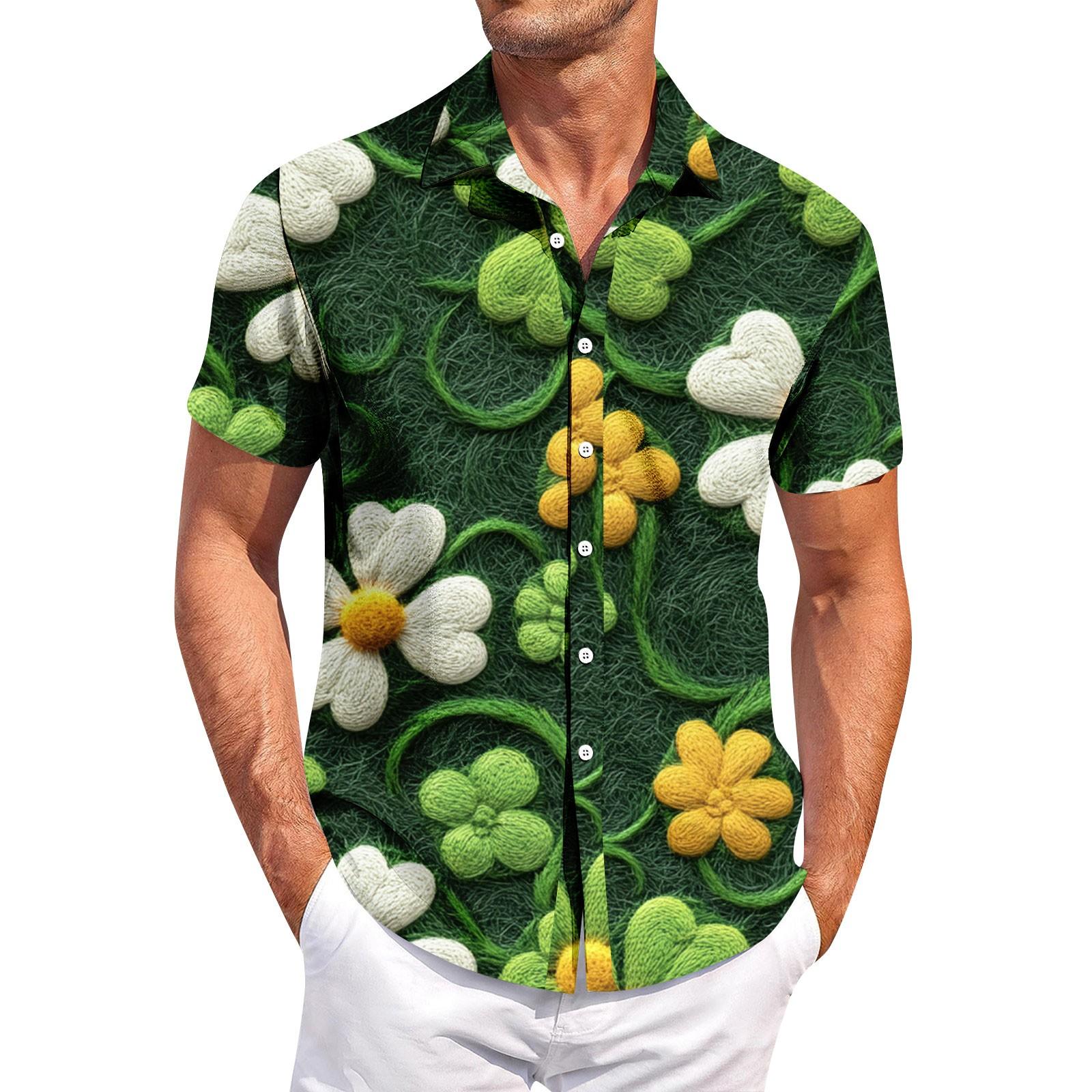 

Мужская повседневная рубашка с короткими рукавами, облегающая, стильная, мужская. Патрик Принт XXL