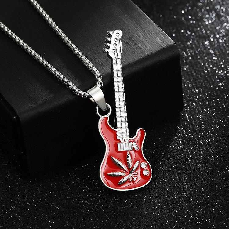 Erkek Hip-Hop Titanyum Çelik Rock Müzik Kolye