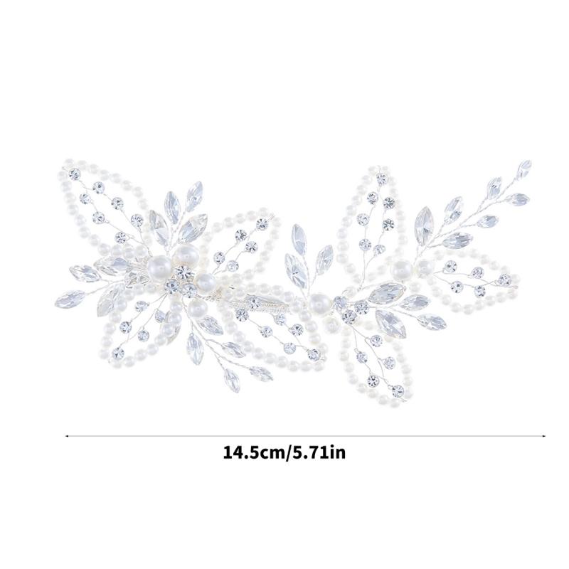 Elegant Rhinestones Pearls Hair Clip For Weddings Parties Formal Event Secure Nonslip Design Crystal Hairpin