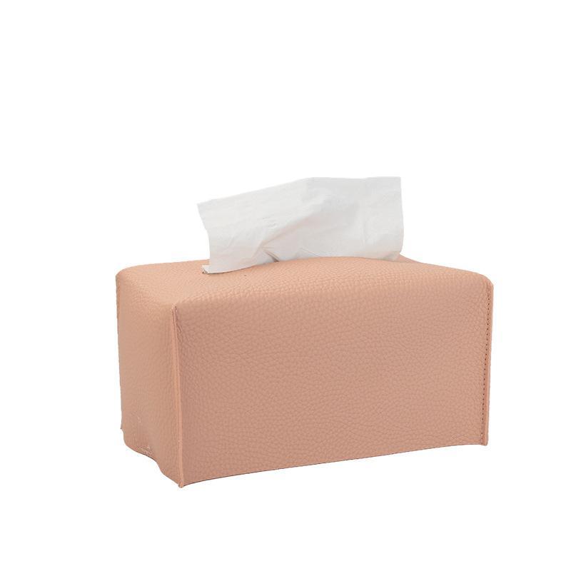 Tissue Box Cover Refined Pu Leather Foldable Tissue Box Holder - Decorative Holder/Organizer For Bathroom Vanity Countertop