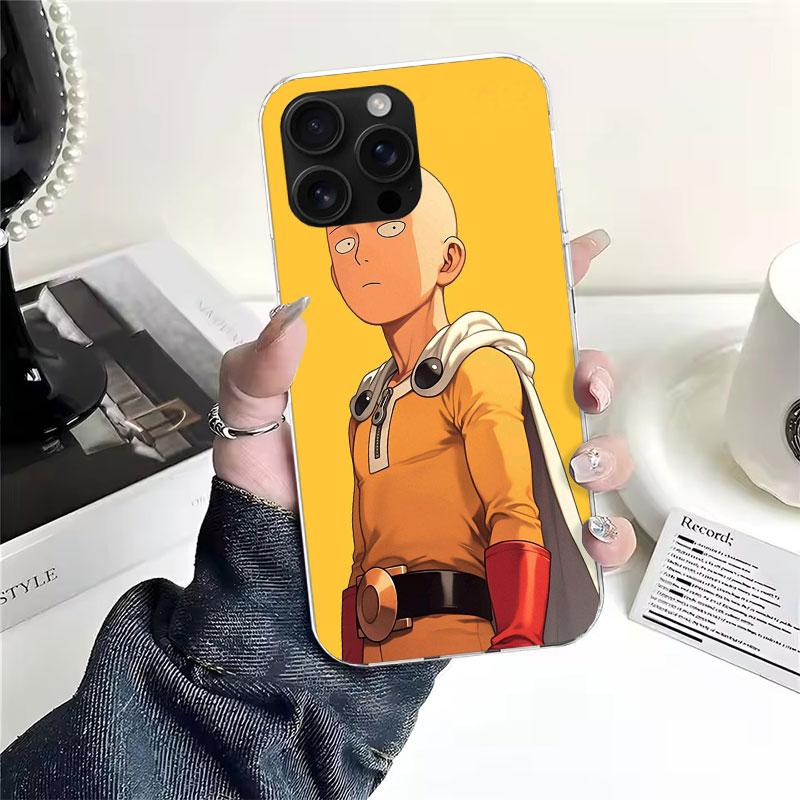 One P-Punch-Man Saitama King Soft Phone Case For IPhone 11 17 Air 16E 16 Pro Max 15 + 14 Plus 13 Mini 12 Apple 7 SE 8 Fundas Coq