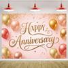 Sfondo a Tema Anniversario Coppia Matrimonio Amicizia Festa di Anniversario Articoli Decorativi Palloncino Banner Rosa Oro