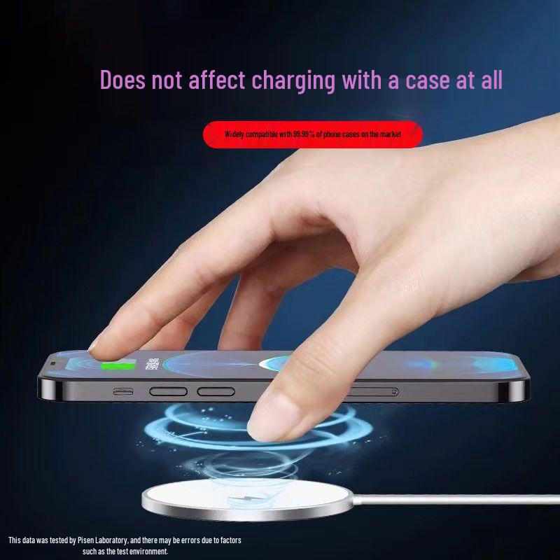 Magnetic Wireless Charger for iPhone 12-16: Compact, Stick-On Design