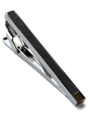 Tie Clip for Made In Genuine Alligator for Men [Tabarat] Men, Japan, Leather, Brass, Clip, (Black)